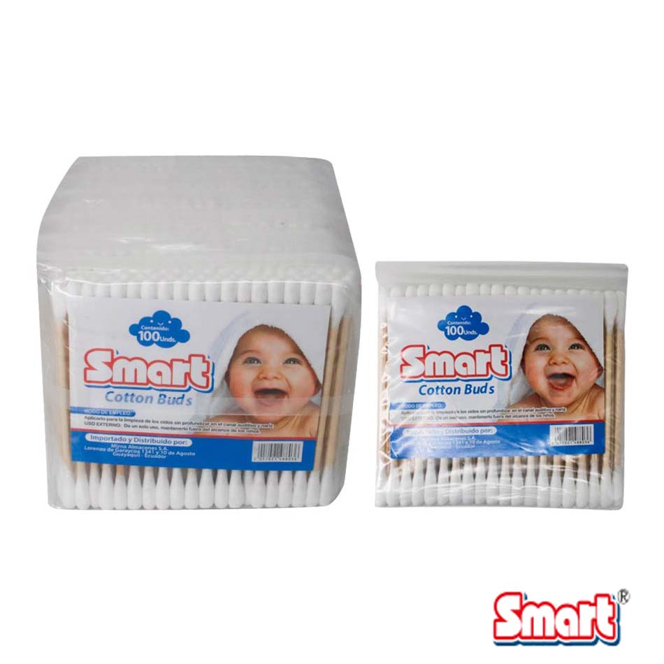 Cotonete de Madera 100pzs Smart BUC-100 /488036