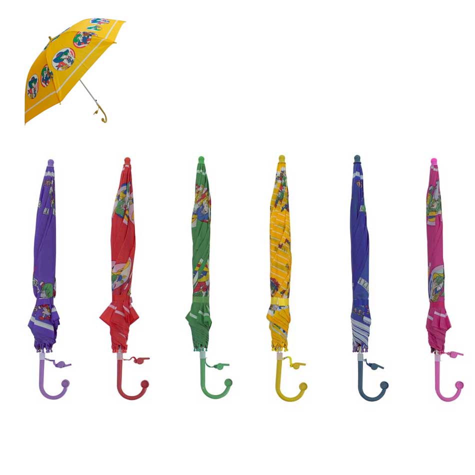 Paragua Bastón Para Niña C/Pito Auto Bumk-817-Fp(W)