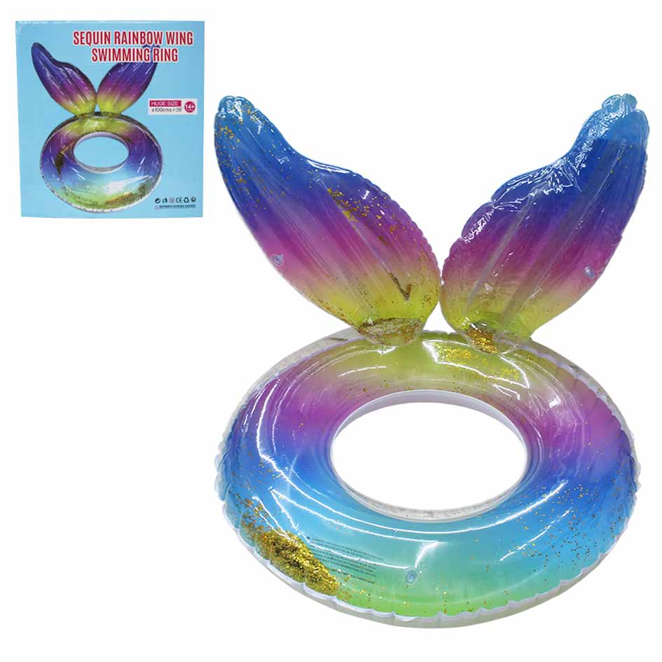 Flotador Con Cola Sirena Traslúsido Brillante 100Cm Mia-8719