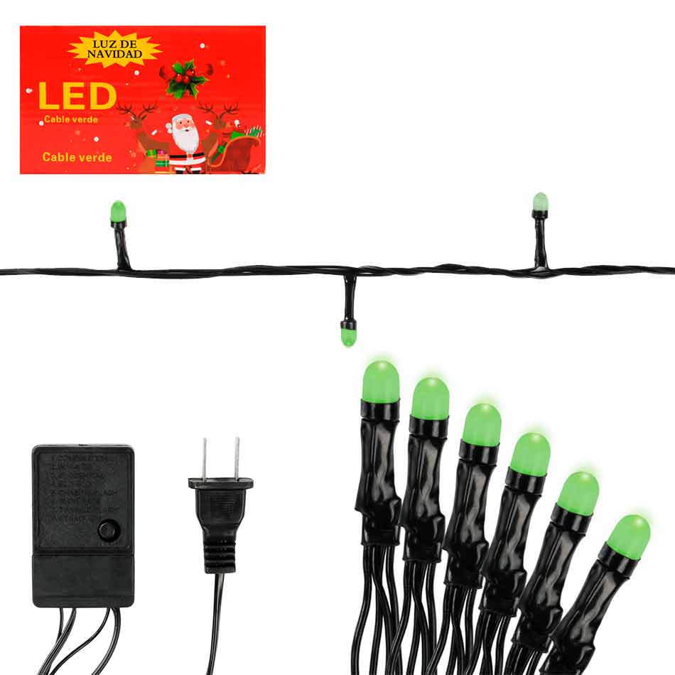 Luces Navidad Led Bombillo 100L Verde Mia-7021V