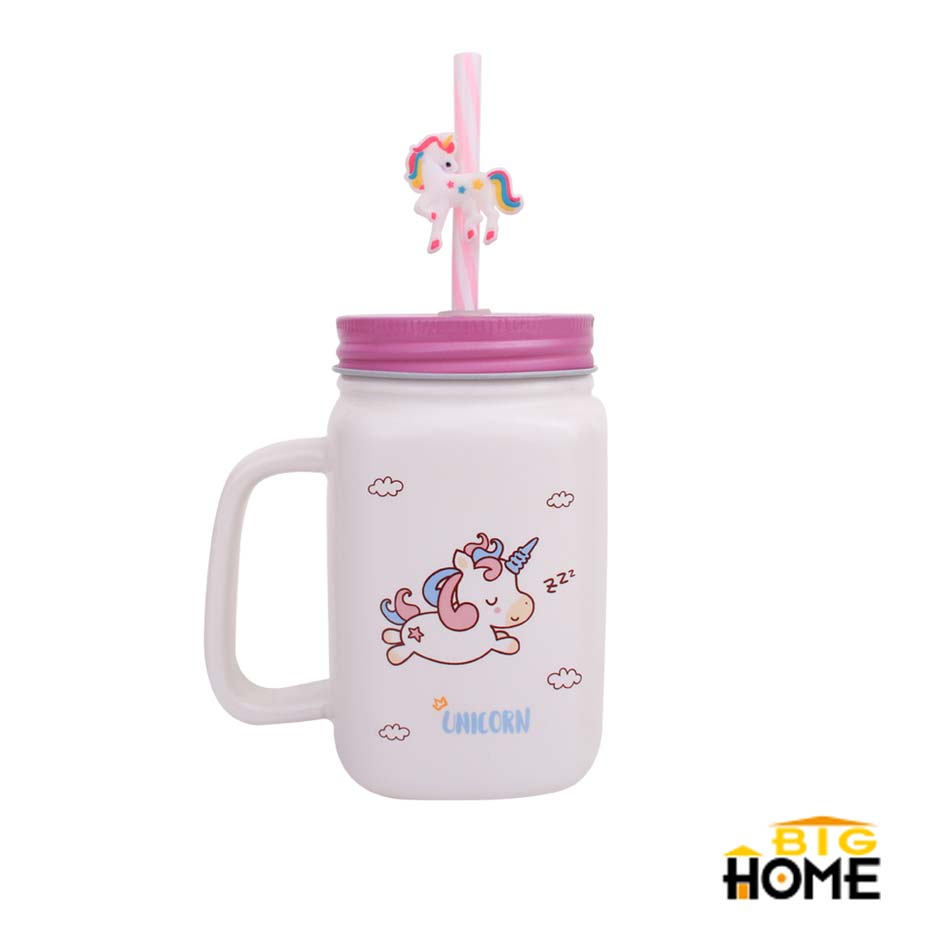 Jarro Ceramica Unicorn Con Sorbete Big Home Mia-7631