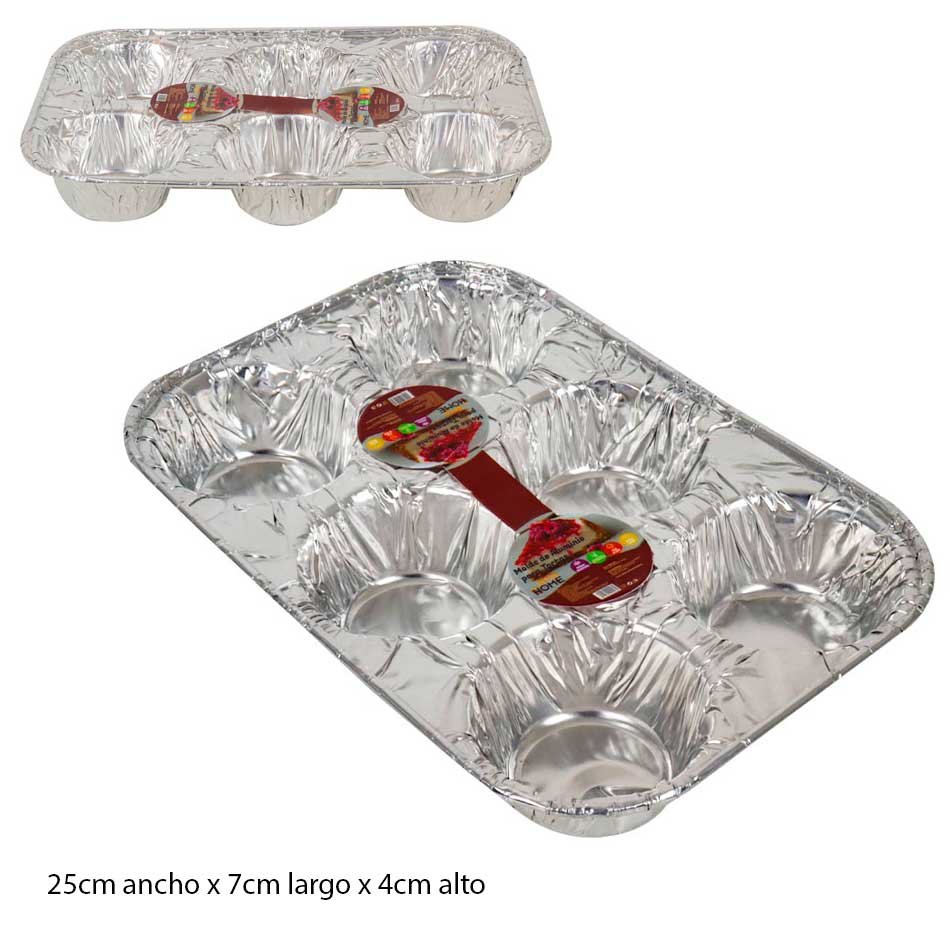 Molde Desechable De Aluminio Para Cupcake 25X17Cm Big1043