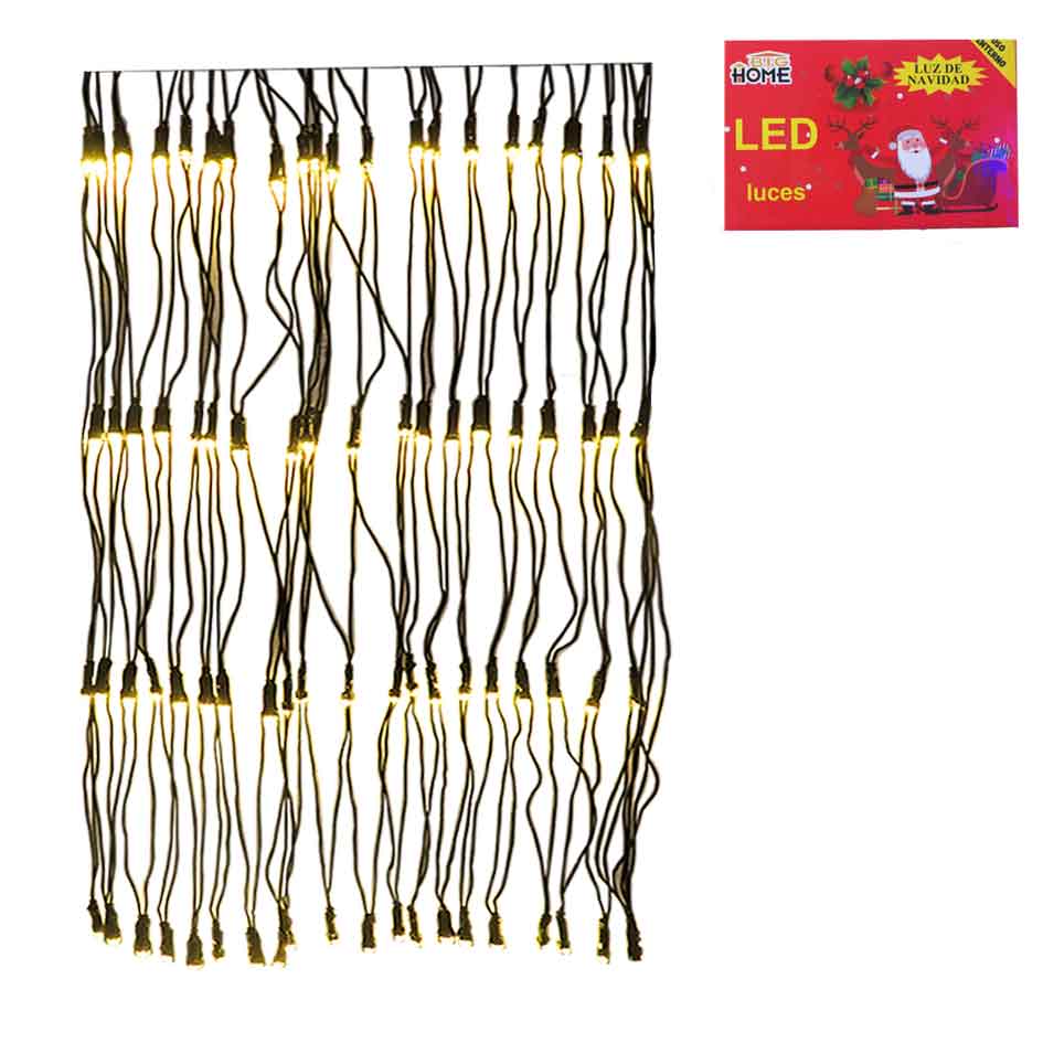 Luces Navidad Malla Led 240L Calida C/Verde Mia-Am240Lcv