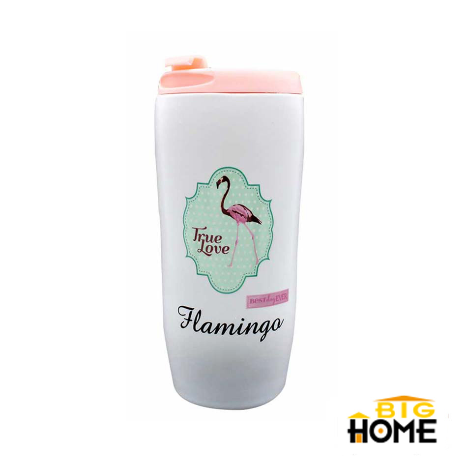 Vaso Cerámica Con Tapa Flamingo Surtido Big Home Mia-7638
