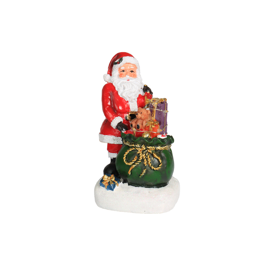 Papa Noel De Resina Com Luz Led Mia-10115