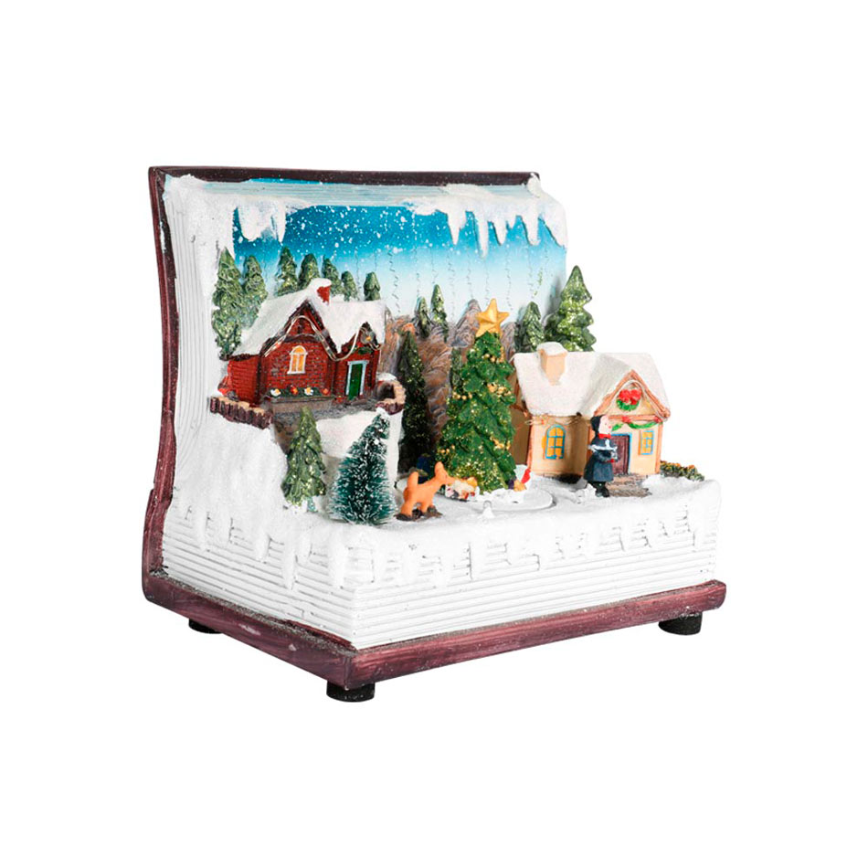 Pueblo Navidad Musical Luz Led Mia-10110