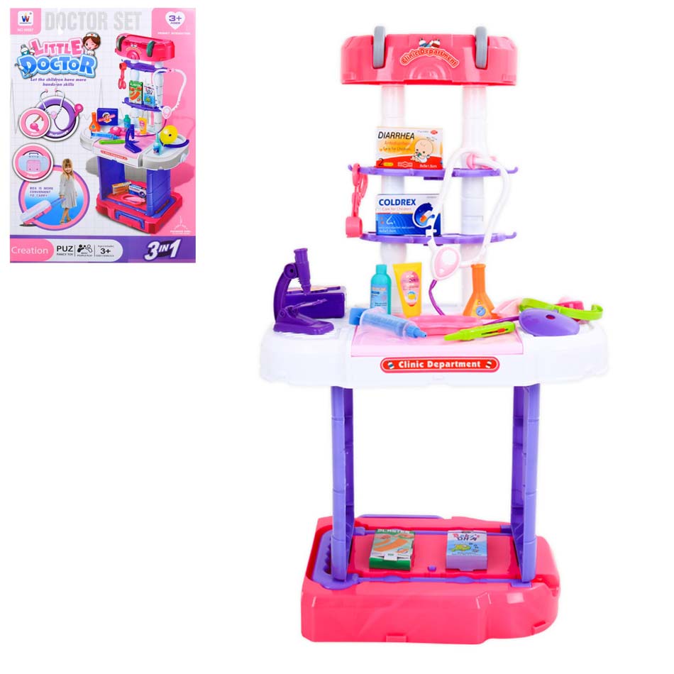 Set Doctor 3En 1 Con Accesorios 38 Piezas Little Doctor W087