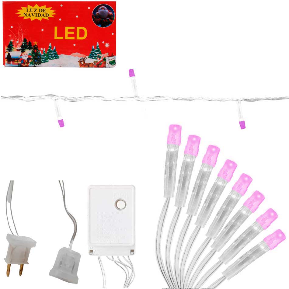 Luces Navidad Arrocillo 100L Fucsia Mia-4217F
