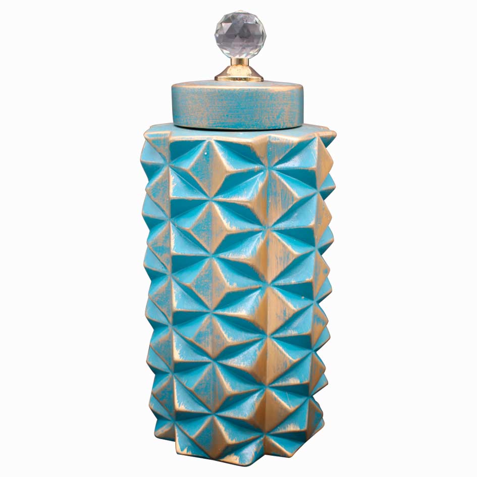 Adorno Jarrón Con Tapa Mia-7526