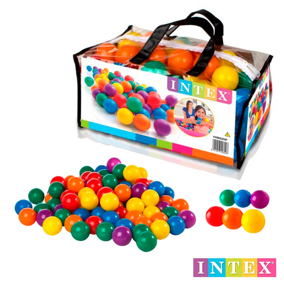 Pelotas Plásticas 100Pzs 6.5cm Intex 49602NP