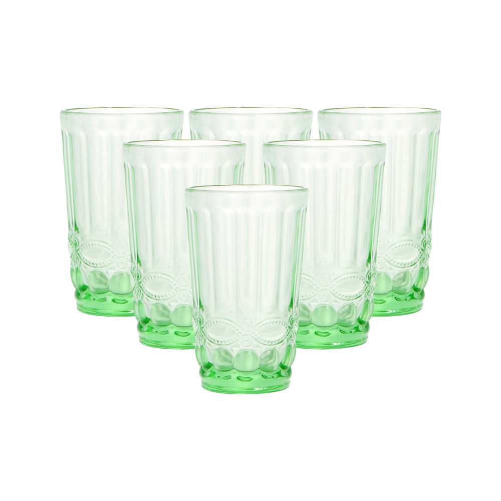 Set Vasos Surtido Vidrio X6 Piezas Mia-10204