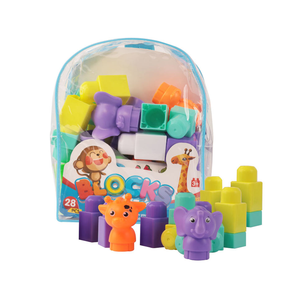 Mochila Bloques De Construcción Y Figuras 28 Piezas Js8035