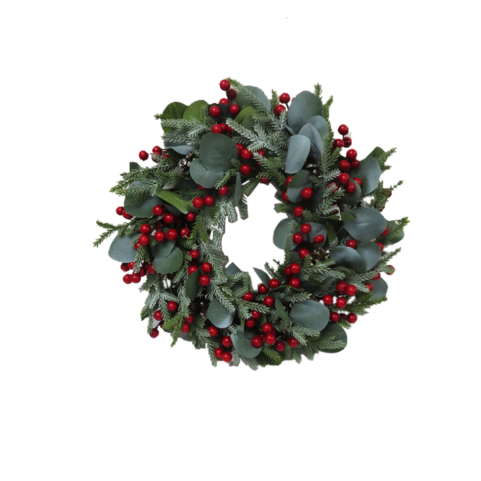 Corona Navidad Cerezas 40Cm Mia-10431