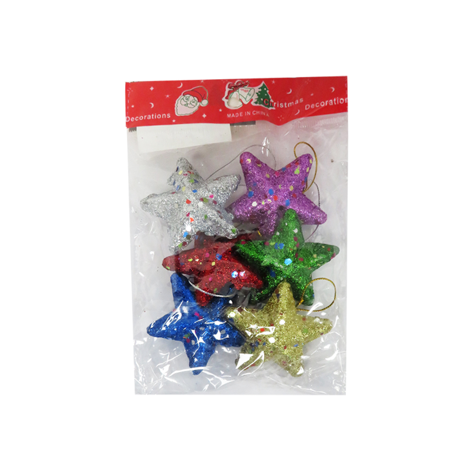 Adorno Navidad Estrellas 6 Piezas Mia-10468