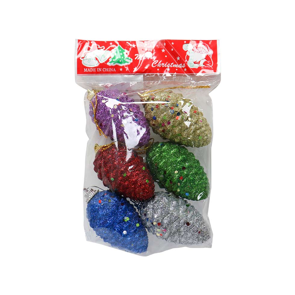 Adorno Navidad Piñas 4X7Cm 6 Piezas Mia-10469