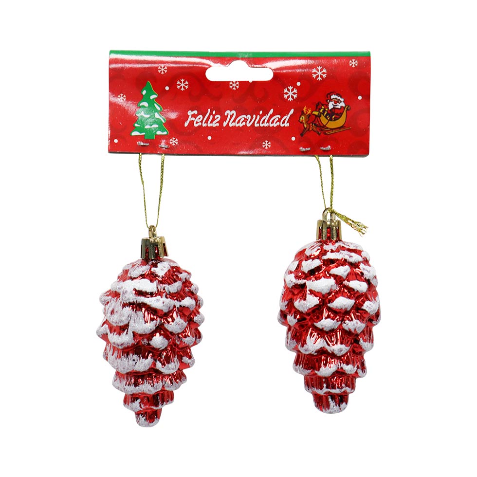 Adorno Navidad Piñas 4X7Cm 2 Piezas Mia-10481