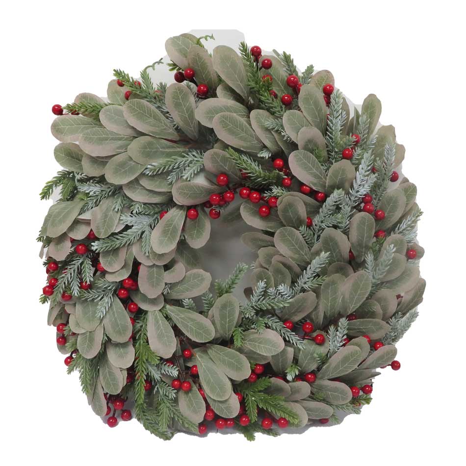 Corona Navidad C/Nieve 40Cm Mia-10432