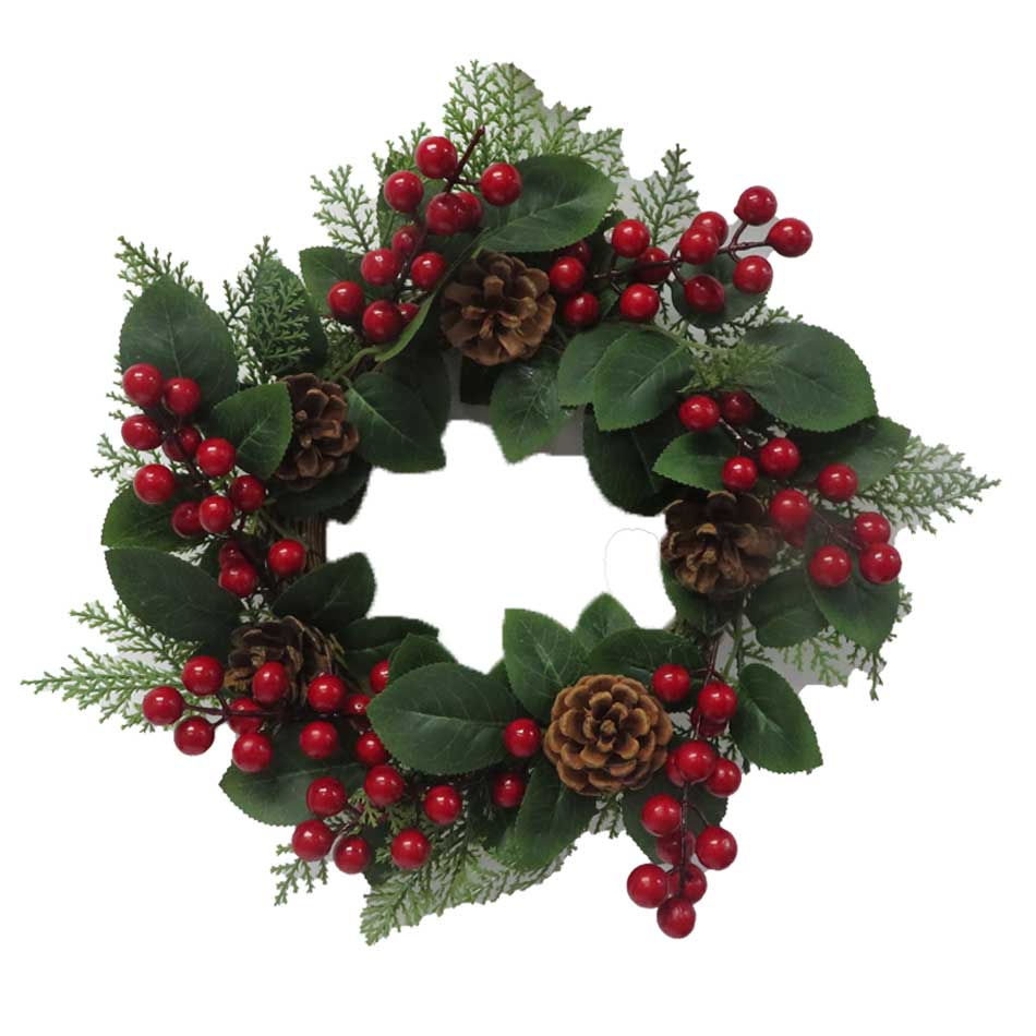 Corona Navidad Rama C/Piñas 40Cm Mia-10434