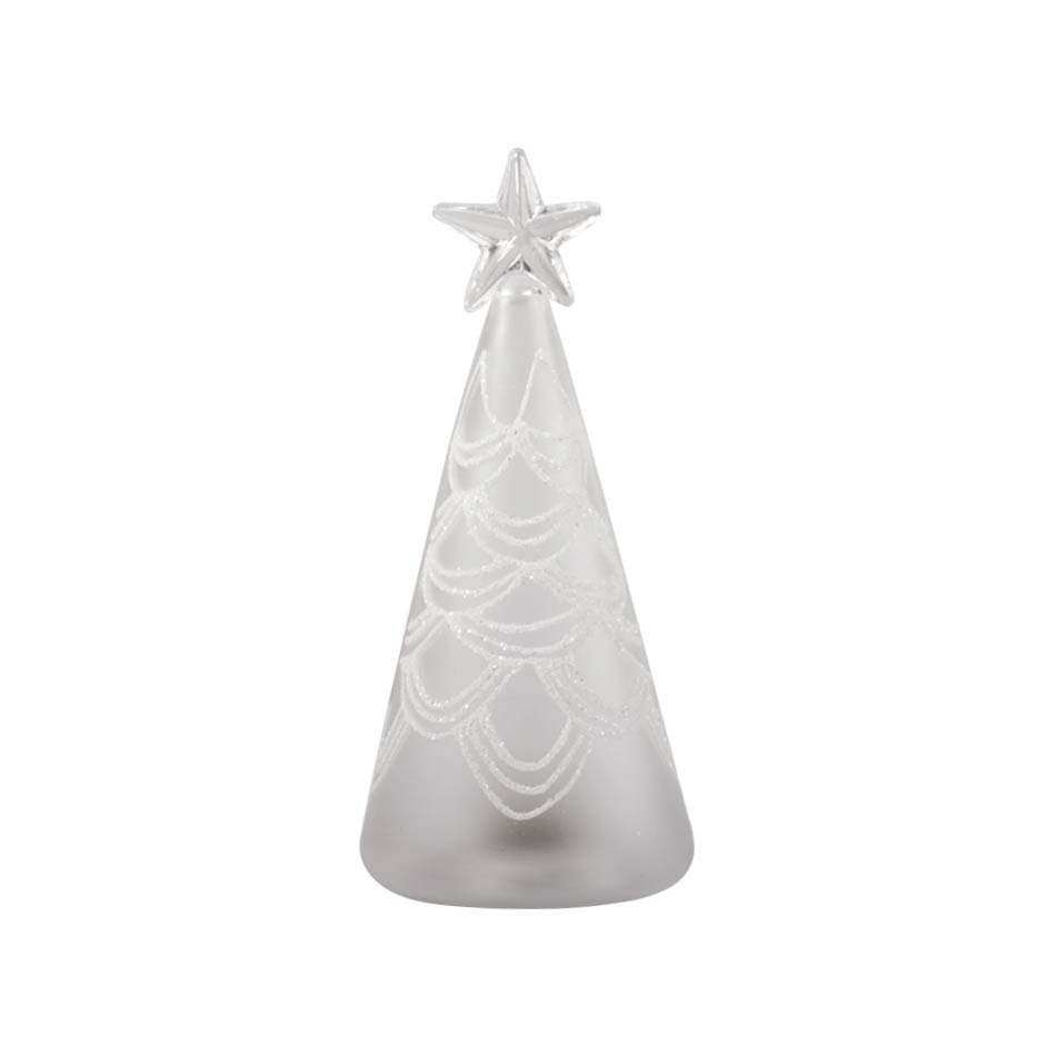 Árbol Navidad Vidrio Luz 15Cm Mia-20809