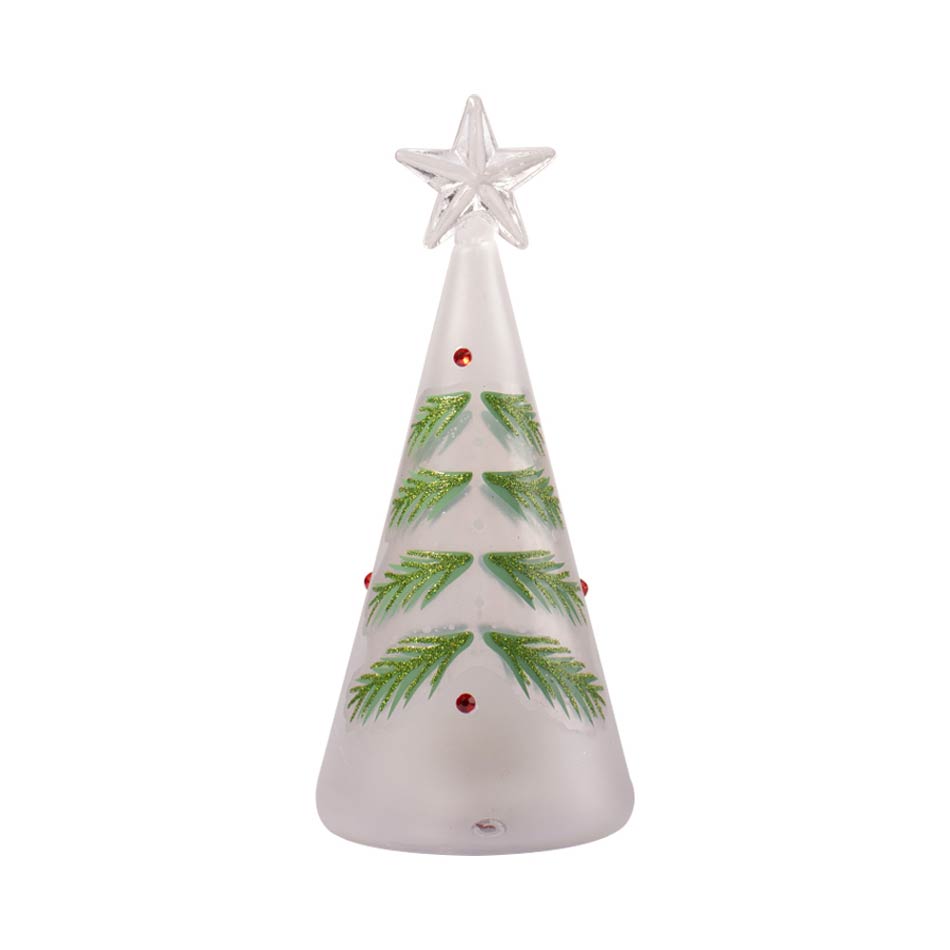 Árbol Navidad Vidrio Luz 15Cm Mia-20811