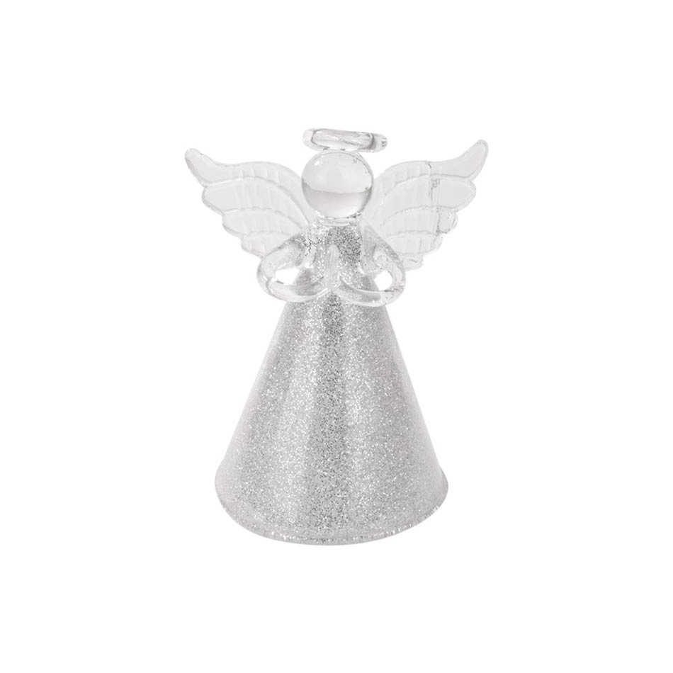 Angel Colgante Vidrio Plateado 8Cm Mia-20817