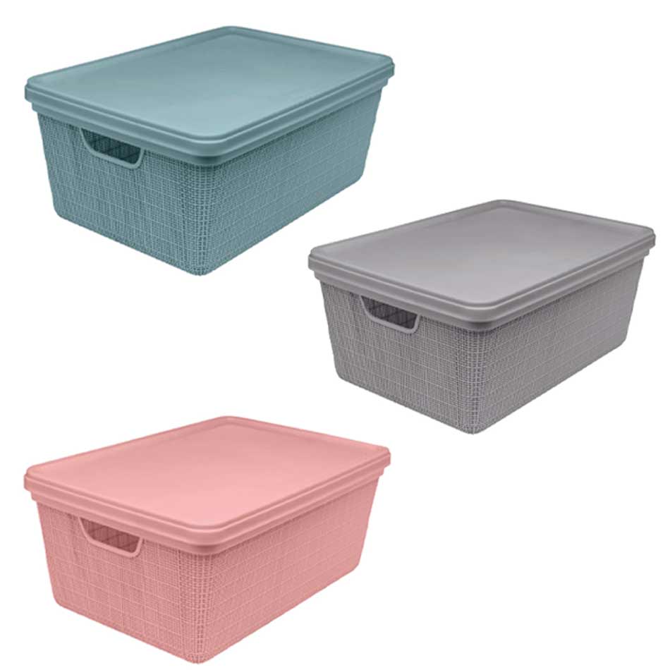 Canastilla Con Tapa Juta 15 Litros Jaguar 3128