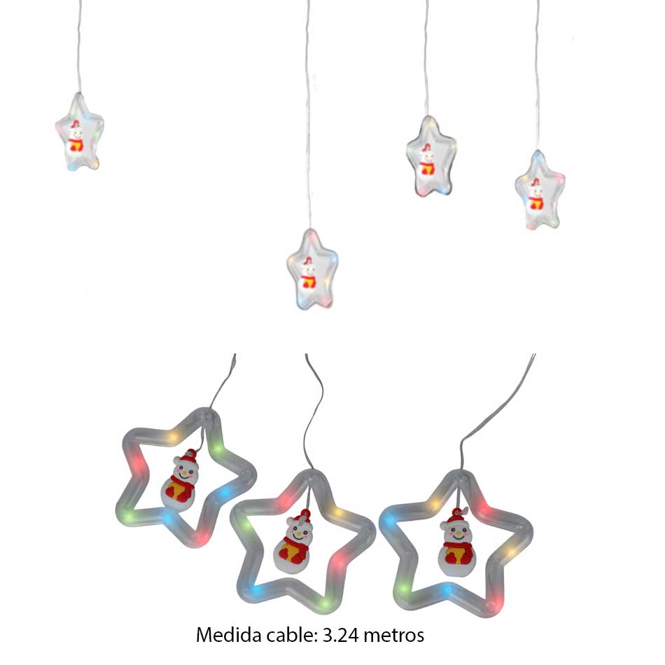 Adorno Colgante Luces Muñeco Nieve Calida Mia-10558