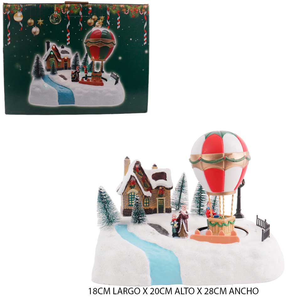 Casa Navidad Resina Luminosa 28X18X20Cm Mia11043