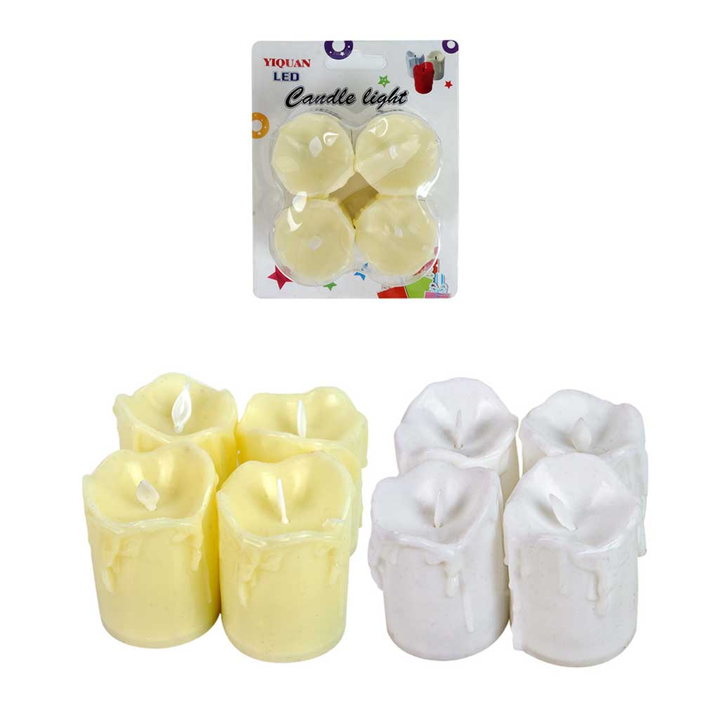 Velas Plástica Lab C/Luces Calidas 4 Piezas Bl Mia11359