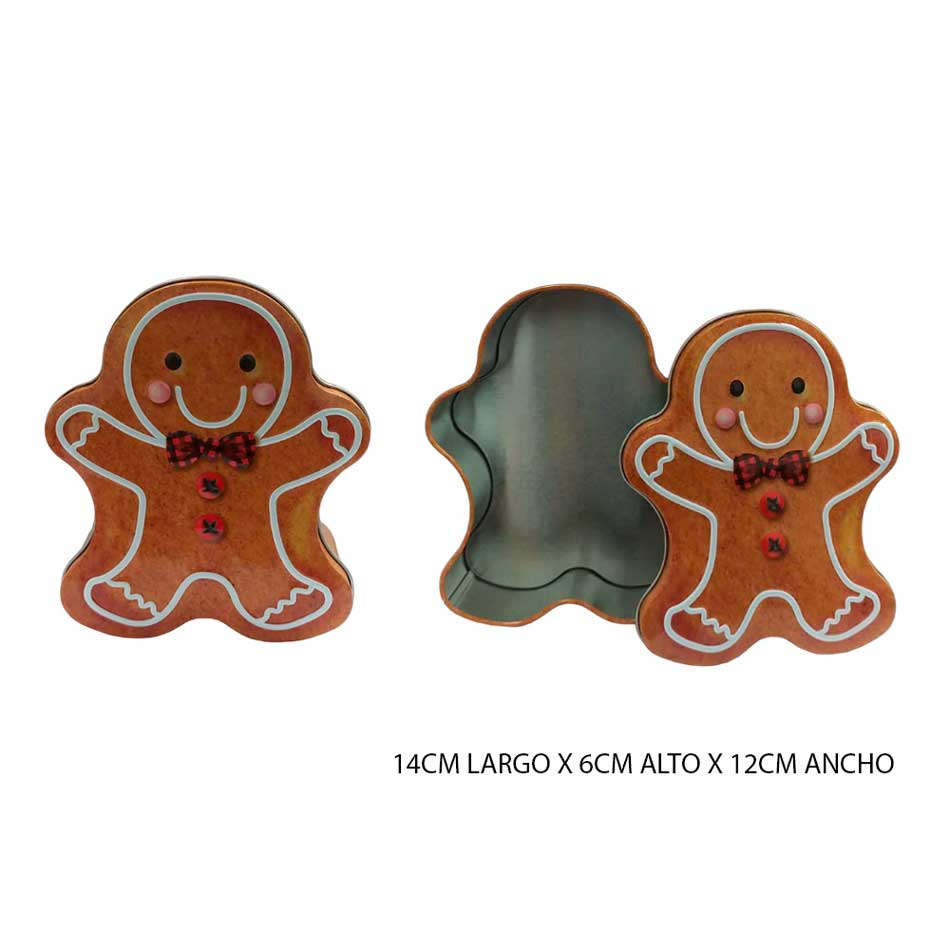 Caja Metalica Muñeco De Jengibre 6X14X12Cm Mia12160