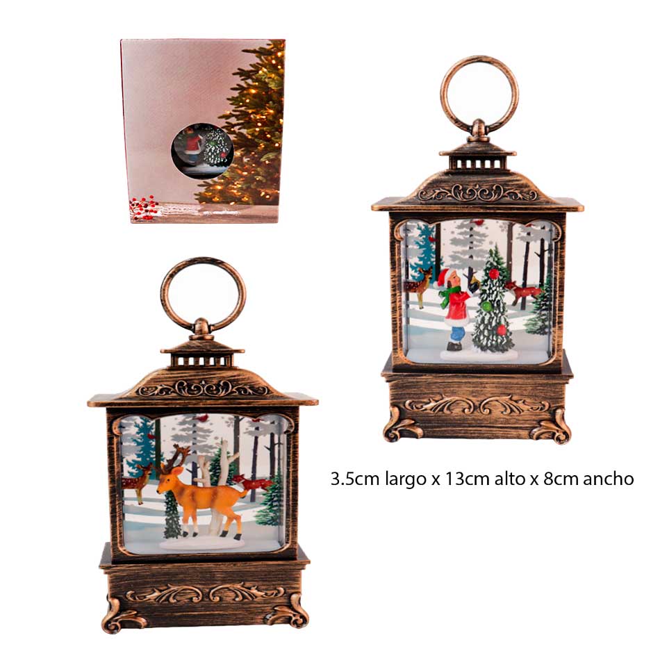 Linterna Plástica Deco Led Navidad Mia11006