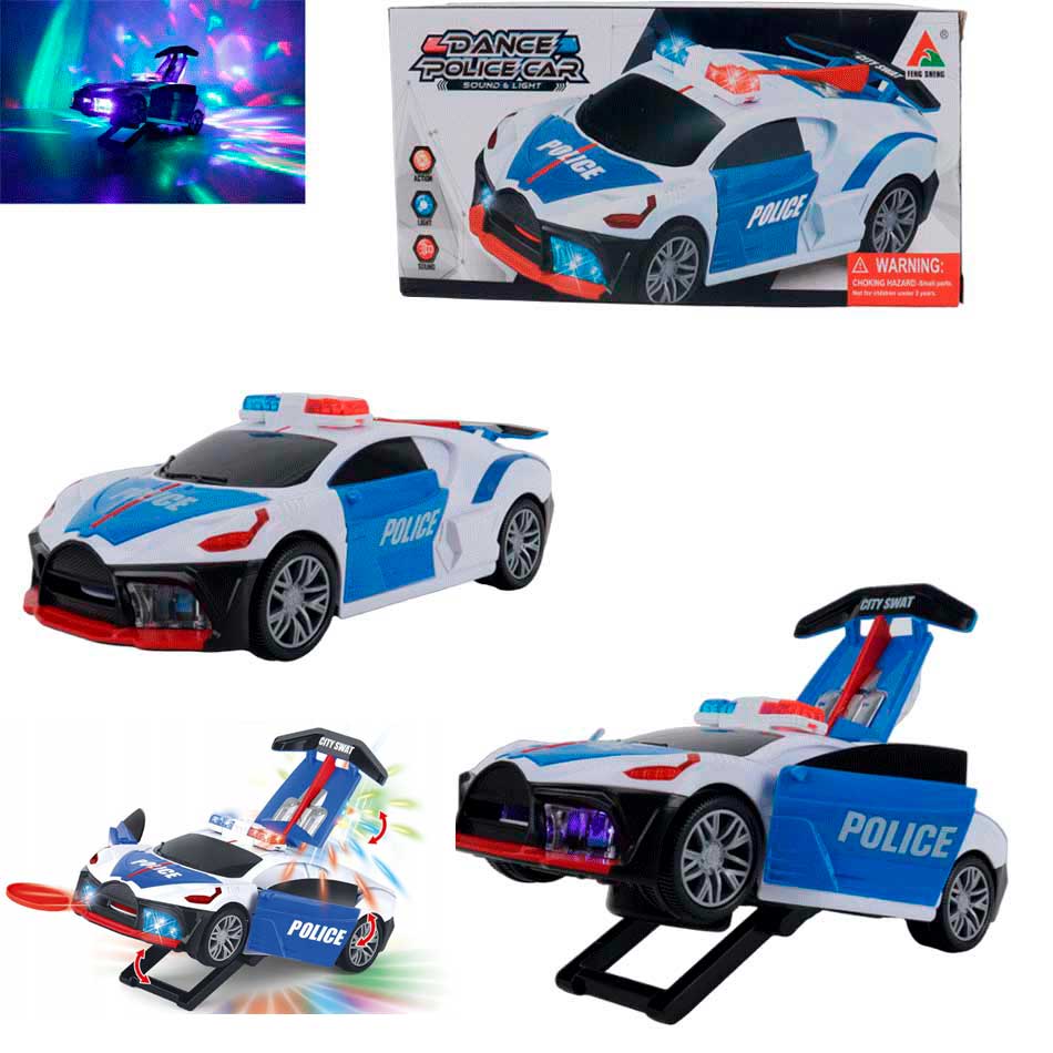 Carro De Policia Con Luz Sonido Y Movimiento Fw2058A