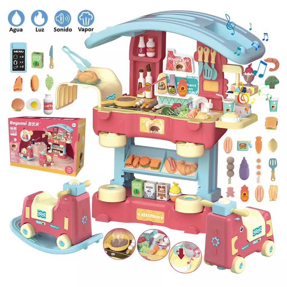 Juego De Cocina 3En1 Sonido Y Luz Armable Caja Wy5031
