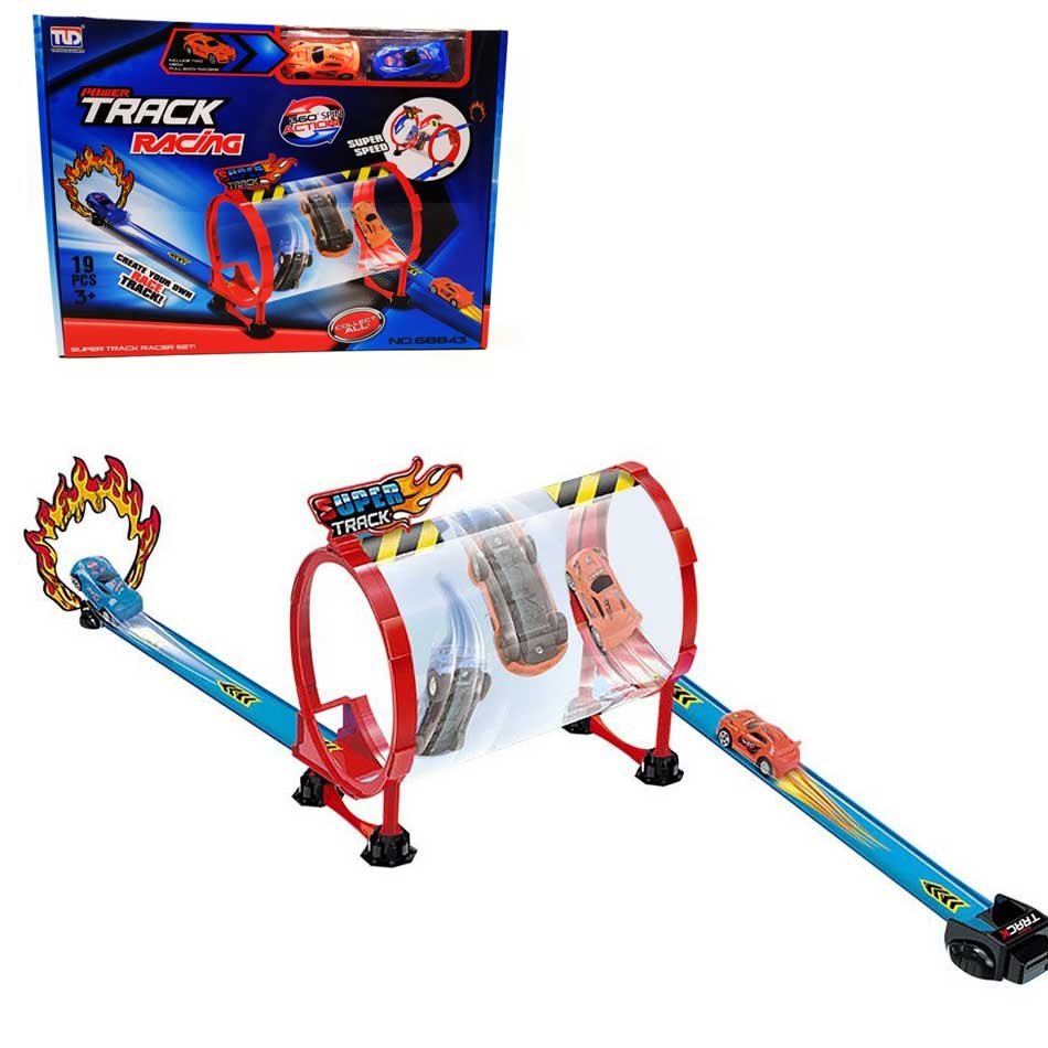 Pista De Carrera En Tubo A Friccion Con Autos 68843