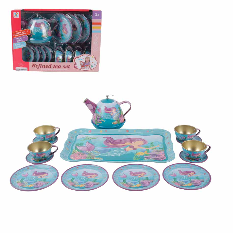 Juego De Te Metalico Con Bandeja 15 Piezas 966D33966D26966