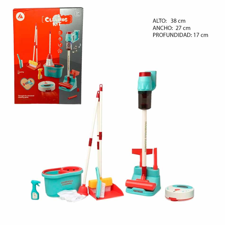 Set Limpieza Infantil Con Escoba Y Accesorios Hj196D