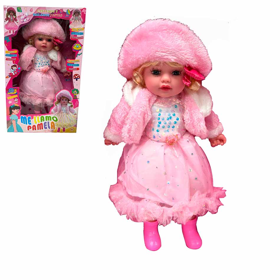 Muñeca Pamela Con Sombrero Musical Caja 45881