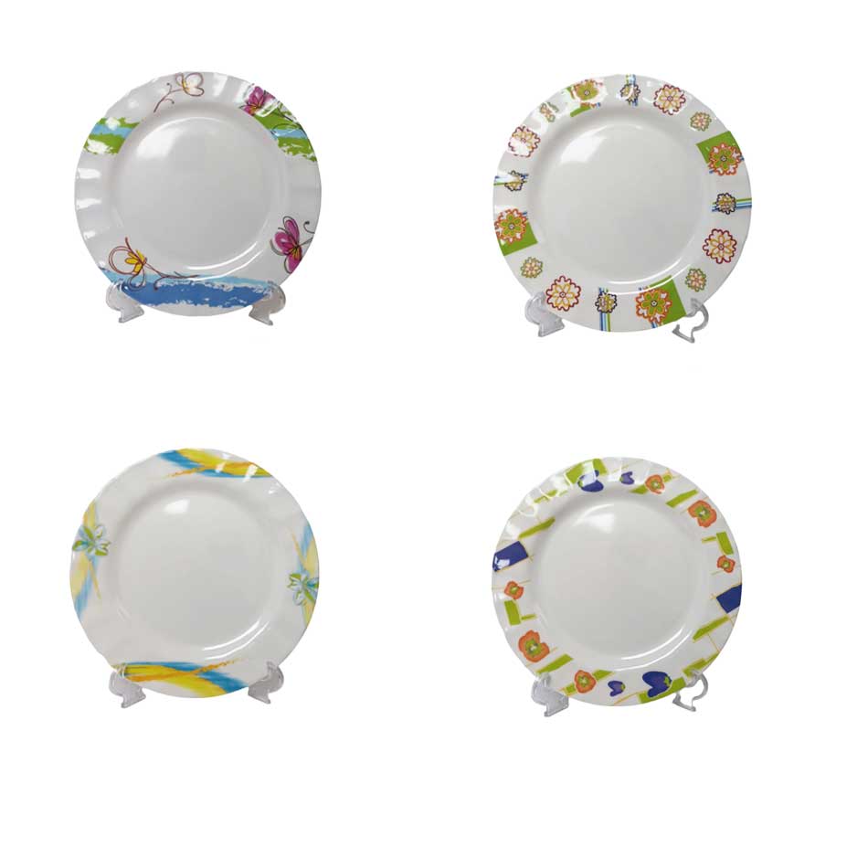 Plato Postre Melamina Ondas Diseño Surtido7 Pulgadas 741