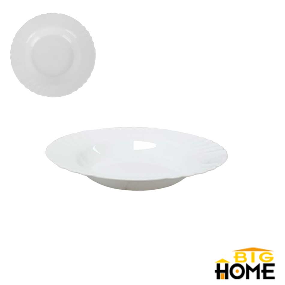Plato Hondo Opal Redondo 8 pulgadas Big Home Blanco LKSP80/6
