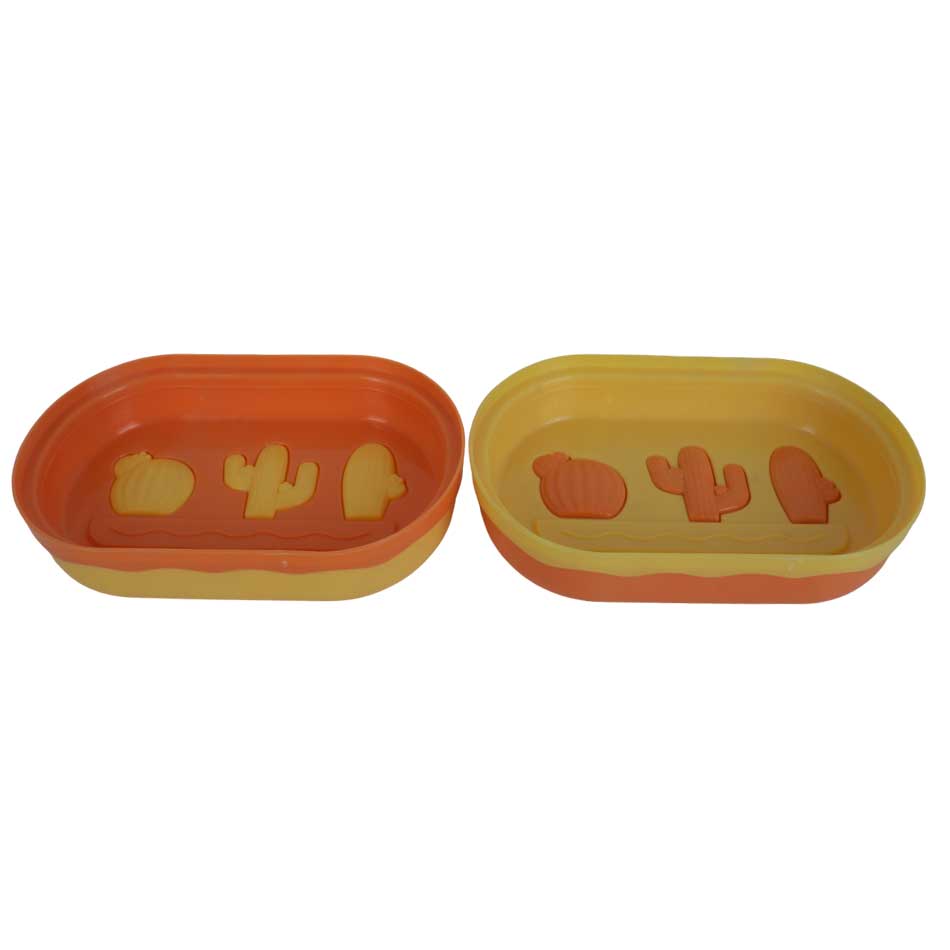 Set Jaboneras Plastica X2 Diseño Cactus Mia12582