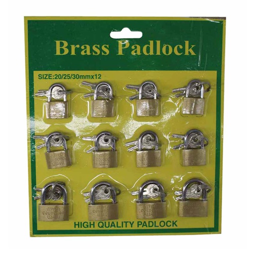 [3100077] Candado Brass Bl 20-25-30Cm X12 Mia-1159