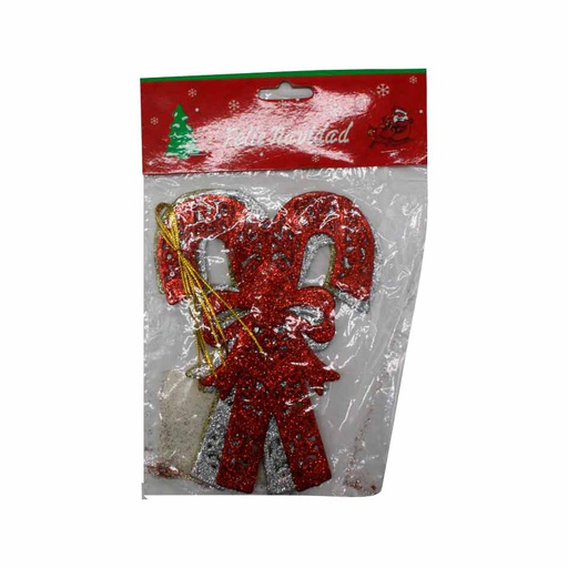[6200178] Adorno Navidad Escarc Bastón 3 Piezas Funda Mia-5874