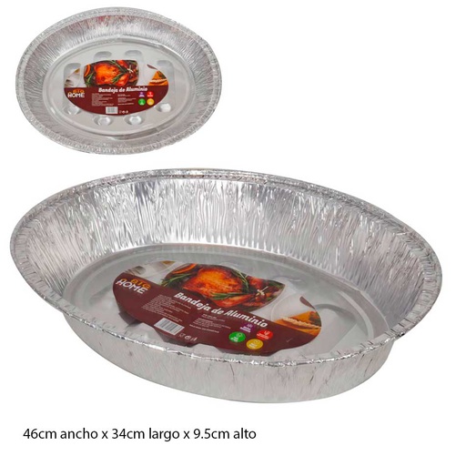 [1102899] Bandeja Desechable De Aluminio Ovalada 49X33Cm Big Home Big1036