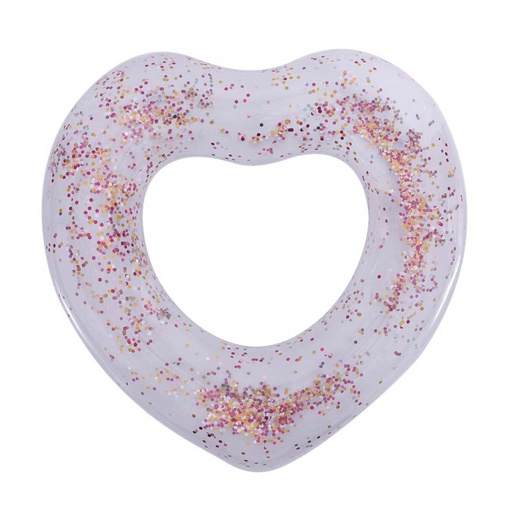 [6300127] Flotador Corazón Trasparente Brillante 90Cm Mia-P13