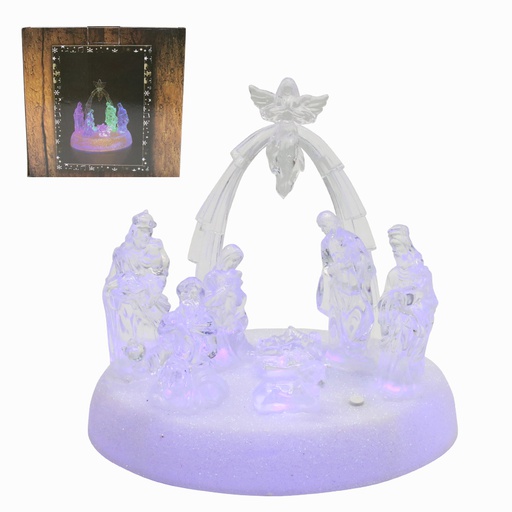 [6201650] Pesebre Navidad Musical Acrilico Y Luz | Mia10403