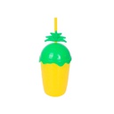 Vaso Con Tapa Con Sorbete Plástico Piña Mia-6742