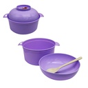 Tazón Plástico Con Tapa Y Cuchara Surtido Mia-8976