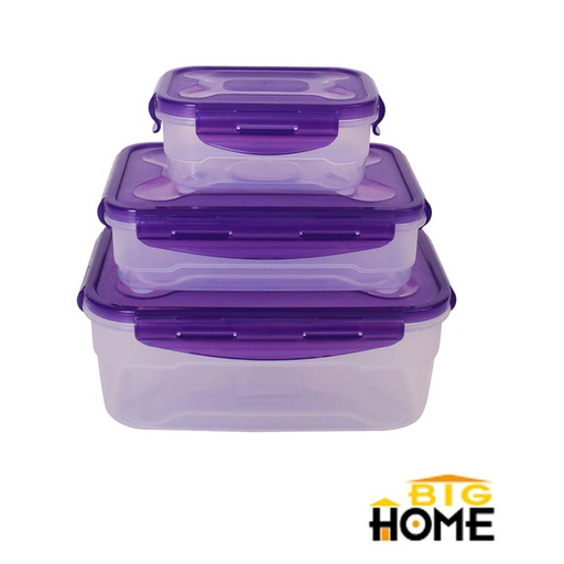 [1101554] Repostero Plástico Cuadrado 3 Piezas Big Home Lila Flsb148