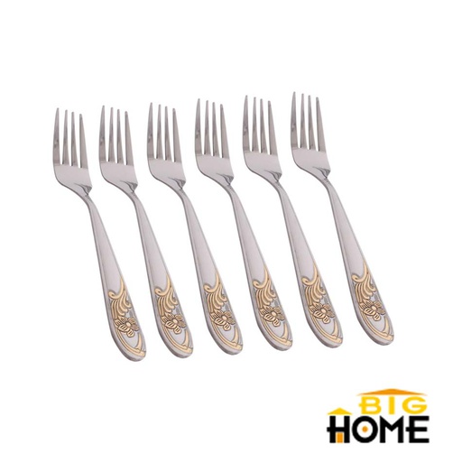 [1200237] Set Tenedores Acero Inoxidable Funda 12 Piezas Big Home | Mia-6631-1