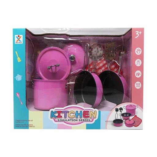 [6101661] Juego De Ollas Metalico Kitchen 9 Piezas 988A1